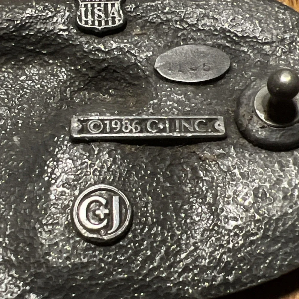 Vintage C & J Eagle Belt Buckle 1986 Made in USA Numbered 1135 Metal Animal